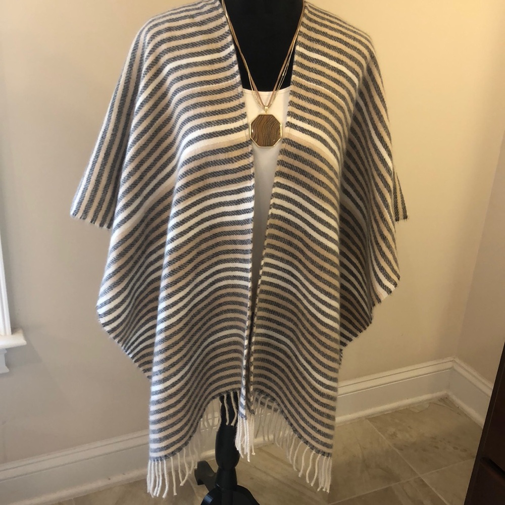 Chico’s striped fringed wrap